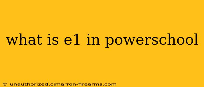 what is e1 in powerschool