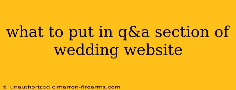 what to put in q&a section of wedding website