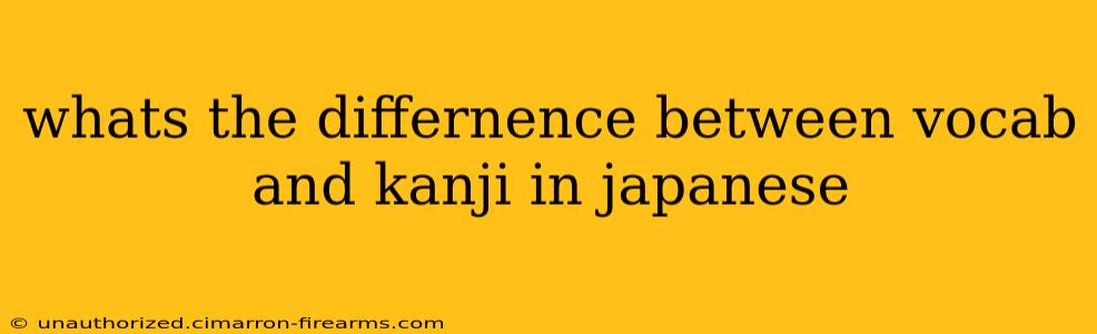 whats the differnence between vocab and kanji in japanese