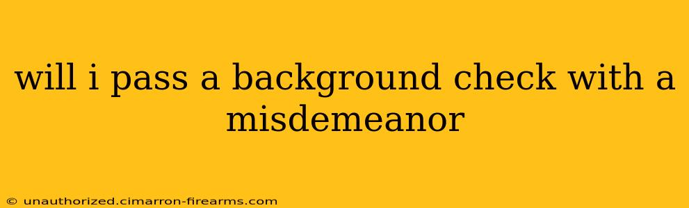 will i pass a background check with a misdemeanor