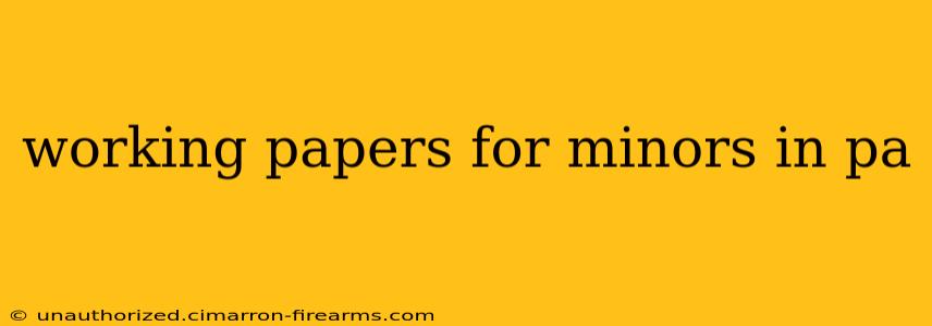 working papers for minors in pa